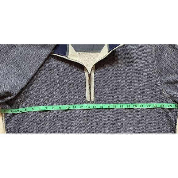 Tommy Bahama Mens XL Blue Herringbone 1/2 Zip Long Sleeve Cotton Sweater -C95 - Picture 8 of 13